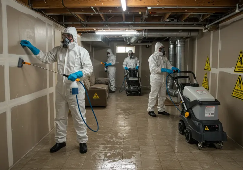 Basement Moisture Removal and Structural Drying process in Mayer, AZ